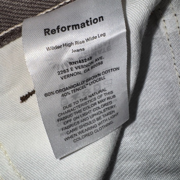 Reformation Jeans Striped Wilder High Rise Wide Leg - Picture 8 of 8